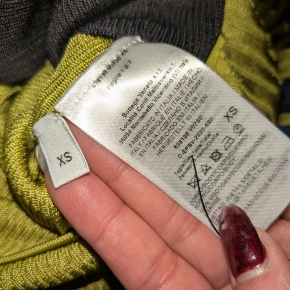 B3. NWOT BOTTEGA VENETA FRINGE TRIMMED RIBBED KNIT MAXI HALTER DRESS - Picture 8 of 9